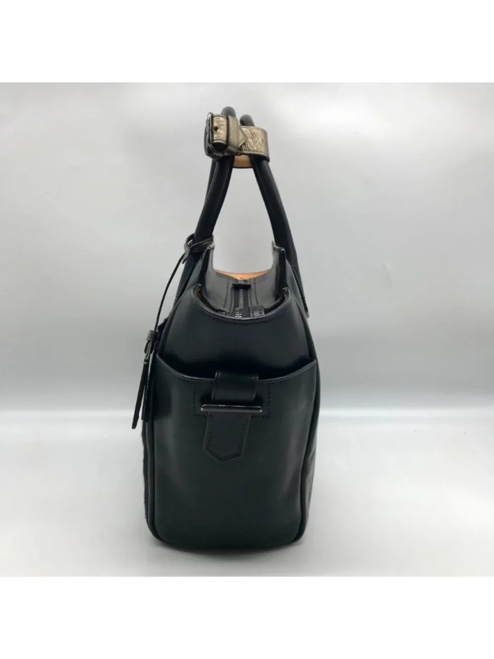 Reed Krakoff Black Leather & Calf Hair Atlantique Satchel